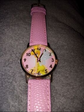 Disney Pink Tinker Bell Kids Watch with Glitter Wings